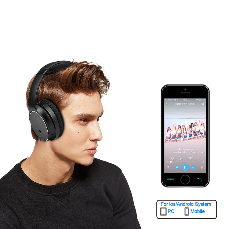 Metal & ANC  Foldable 3.5mm Audio Jack Bluetooth Wireless Headset