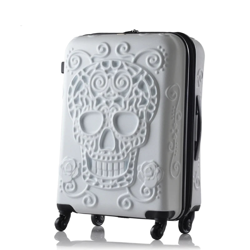 20"24"28" Inch Large Expandable Skull Suitcase 3 Pc