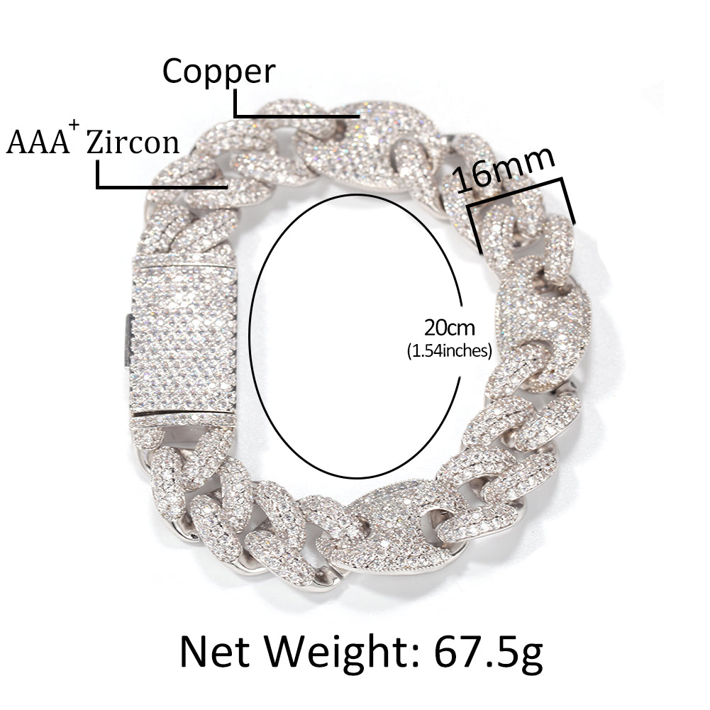 Zircon Clasp Cuban Link Chain
