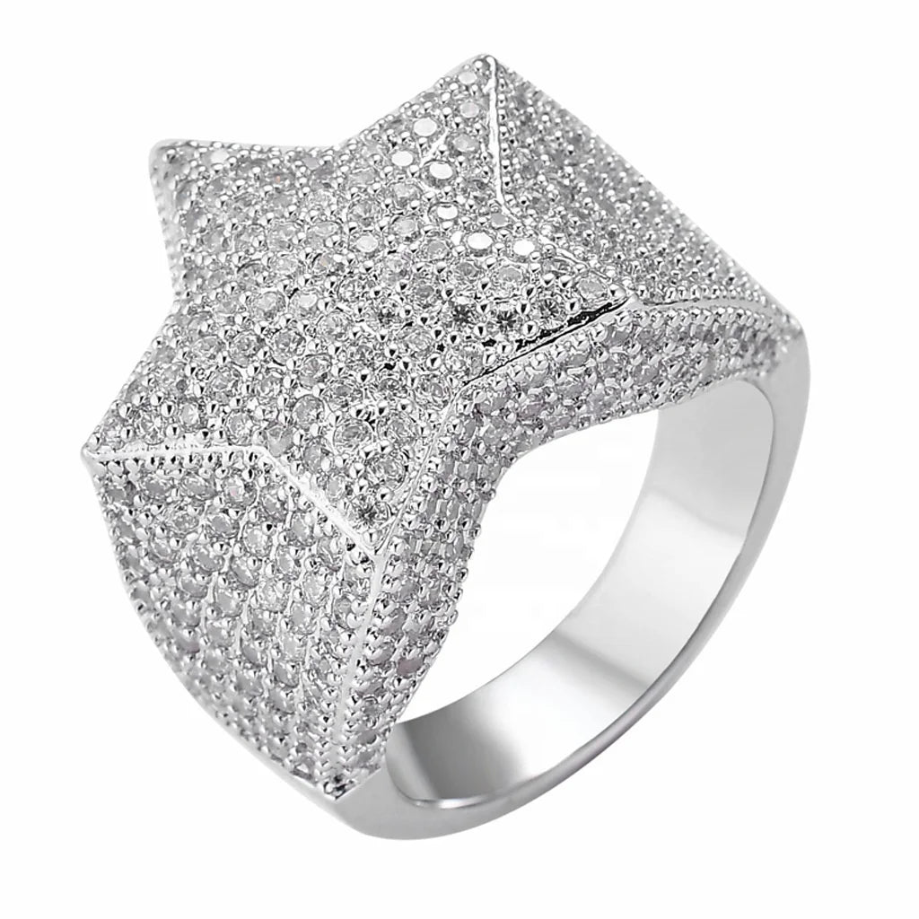DTA Silver 925 D Lab Diamond Star Ring