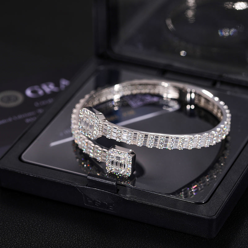 16.15ct 5.5mm SS Silver Baguette Cuff DTA