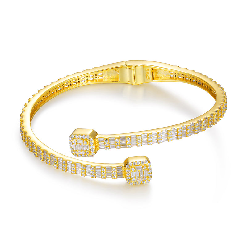 16.15ct 5.5mm SS Silver Baguette Cuff DTA