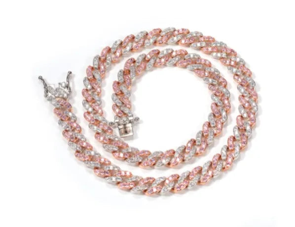 Zircon/Multi Crystal Stainless-Steel Cuban Link