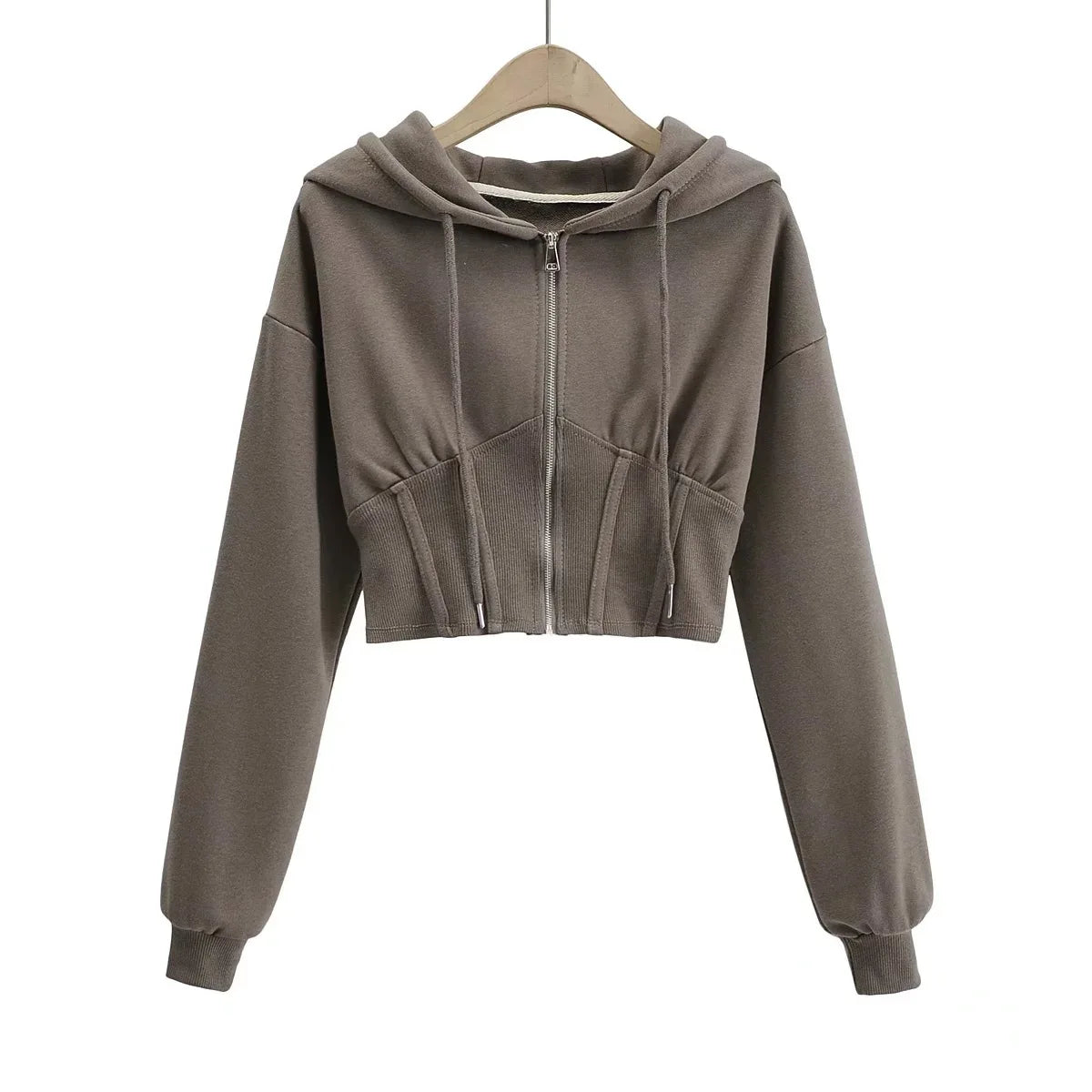 Cropped Full Zip Hoodie Women's