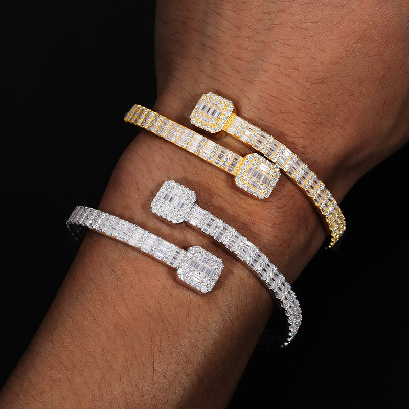 16.15ct 5.5mm SS Silver Baguette Cuff DTA
