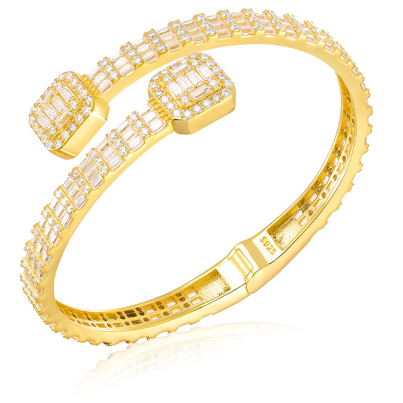 16.15ct 5.5mm SS Silver Baguette Cuff DTA