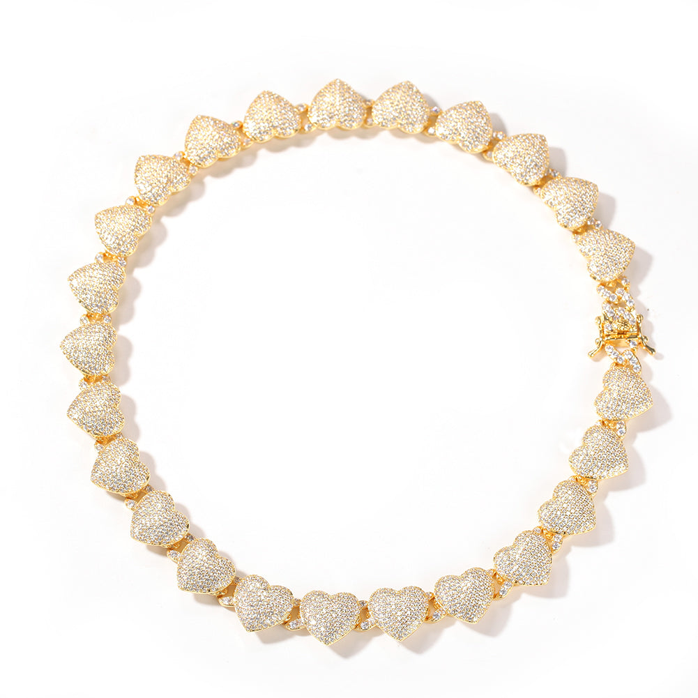 Heart Choker Necklace CZ Link