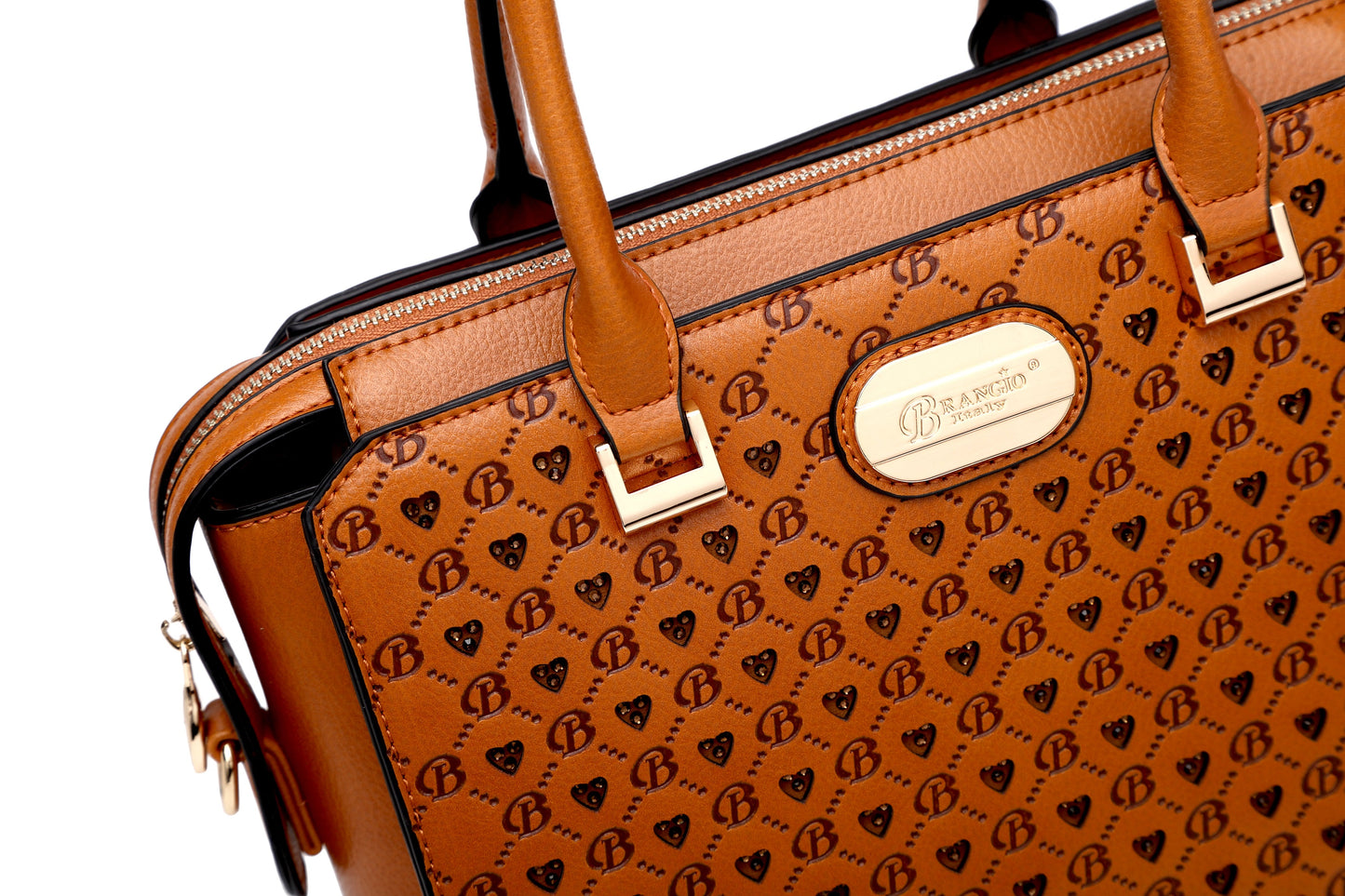 “Empress” Double Layer Crystal Engraved Matte Satchel