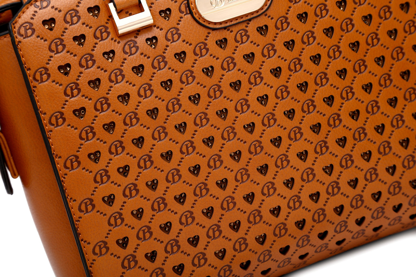 “Empress” Double Layer Crystal Engraved Matte Satchel