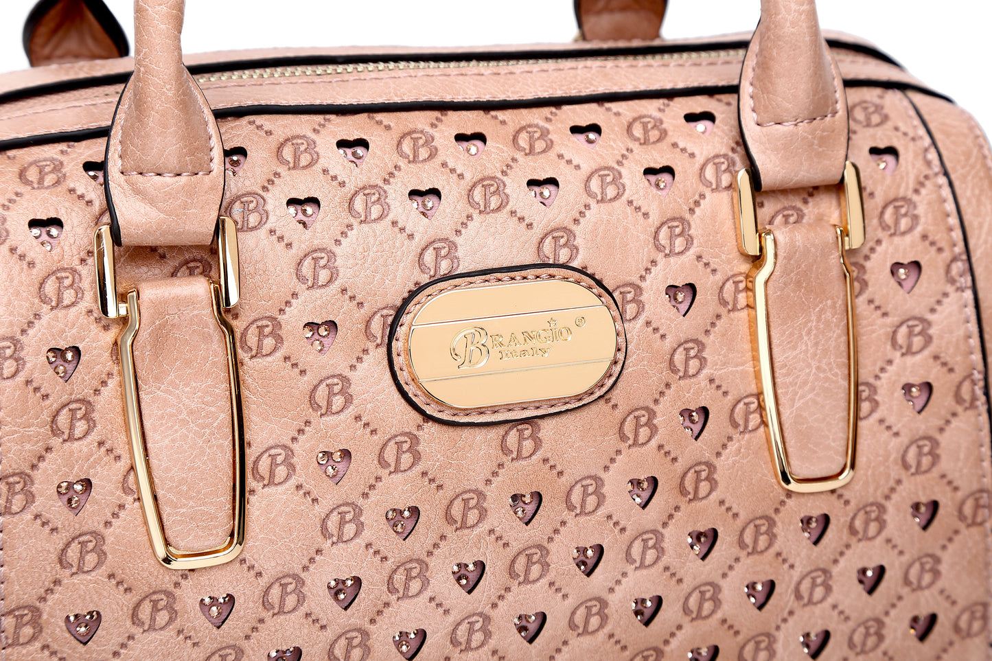 ”Goddess” Double Layer Crystal Engraved Dome Satchel