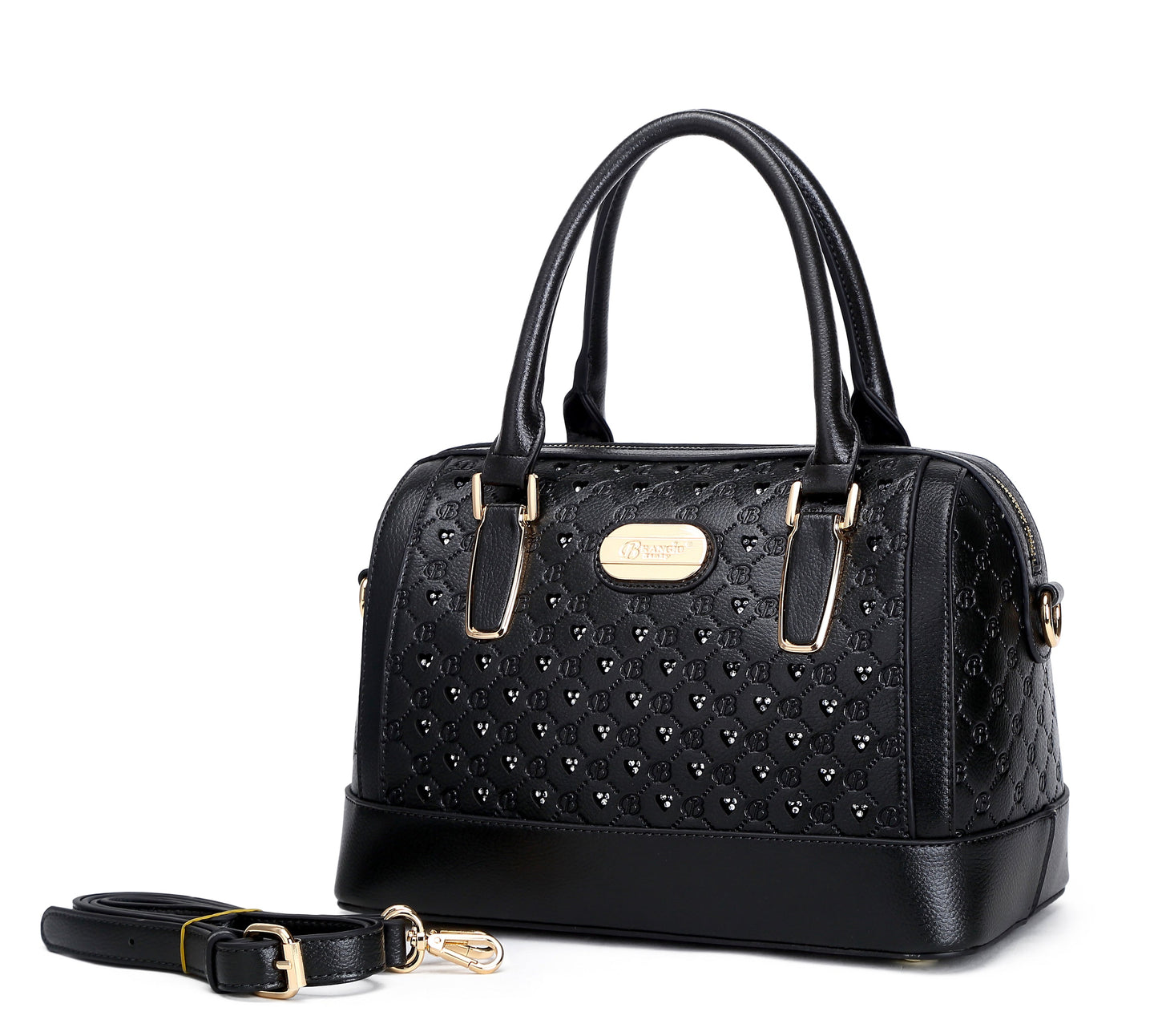 ”Goddess” Double Layer Crystal Engraved Dome Satchel