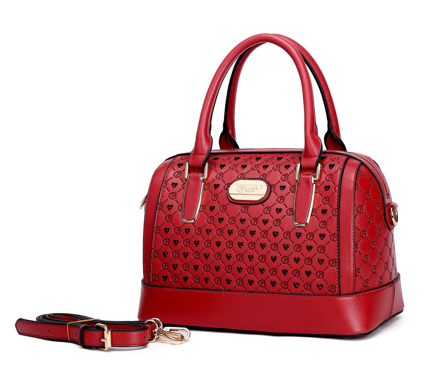 ”Goddess” Double Layer Crystal Engraved Dome Satchel