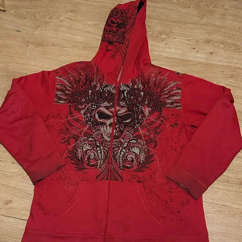 Y2K - Gray Custom Embroidery Hoodie