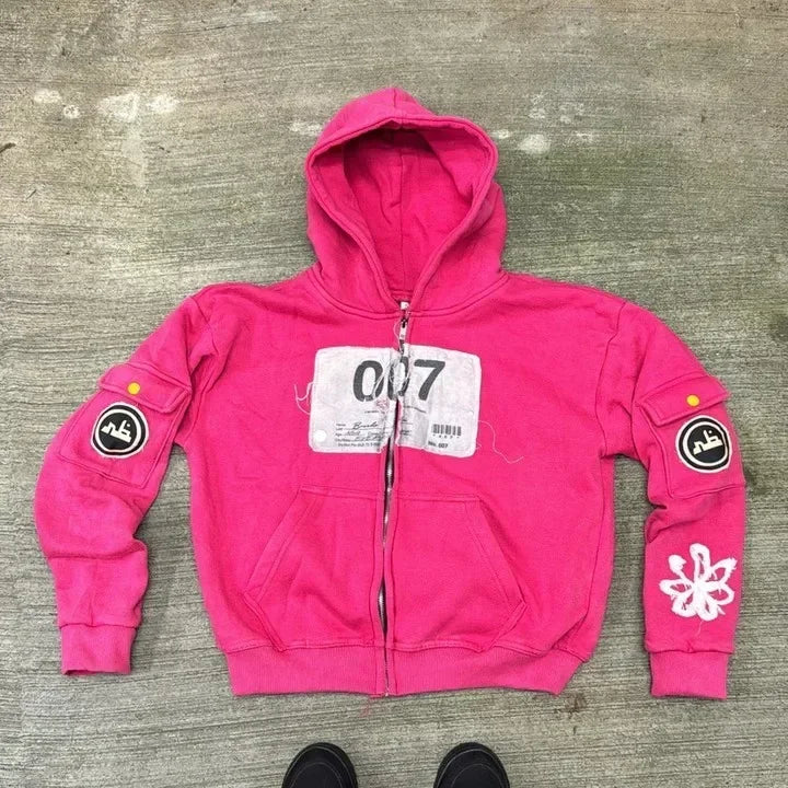 Y2K - Gray Custom Embroidery Hoodie