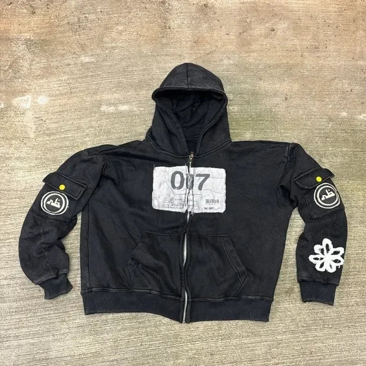Y2K - Gray Custom Embroidery Hoodie