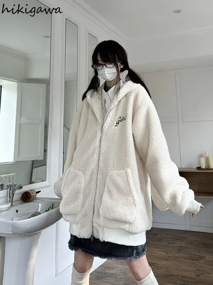 Bonez Wool Thickened Oversized Rabbit Ear Hoodie