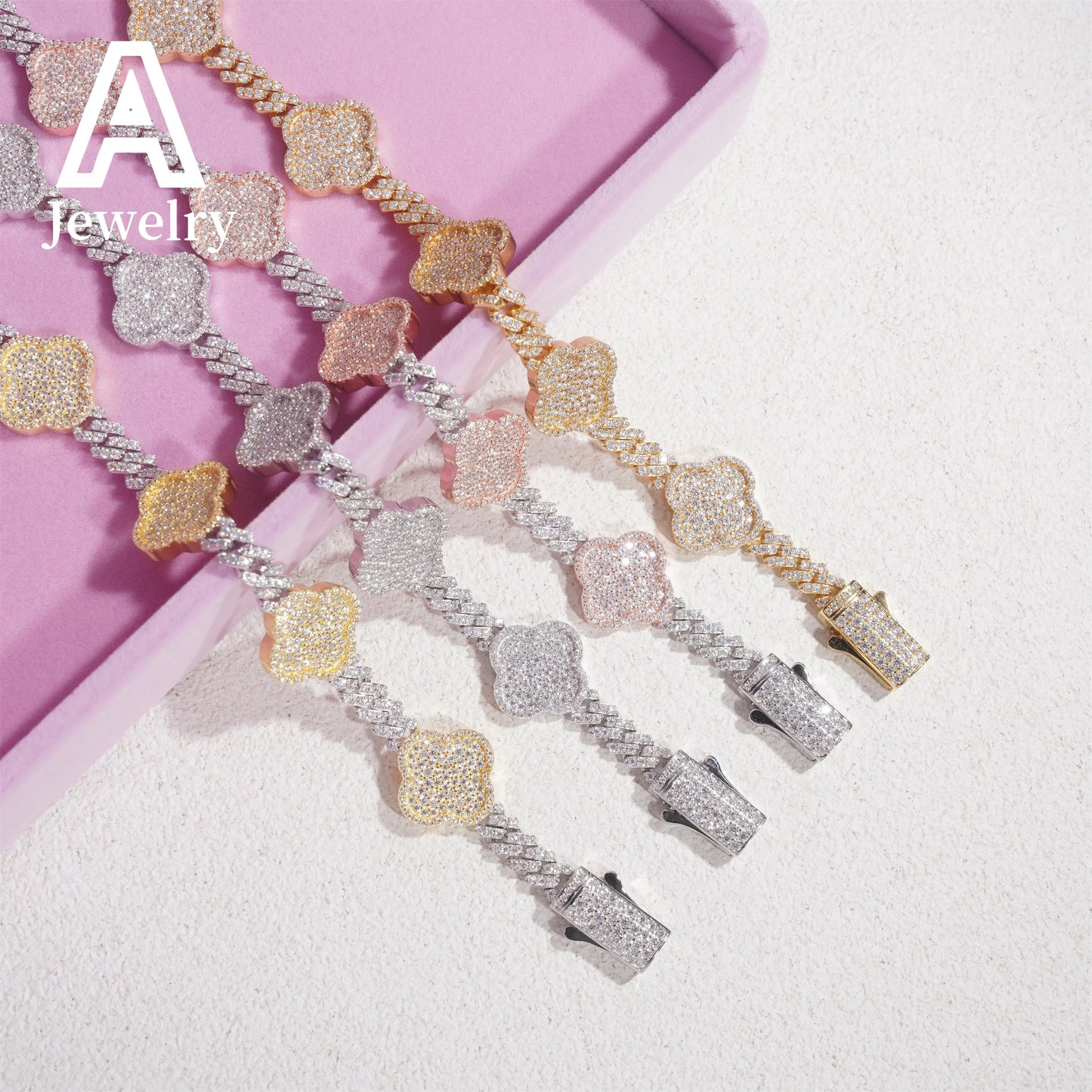 NEW DTA Moissanite Clover Link Bracelet