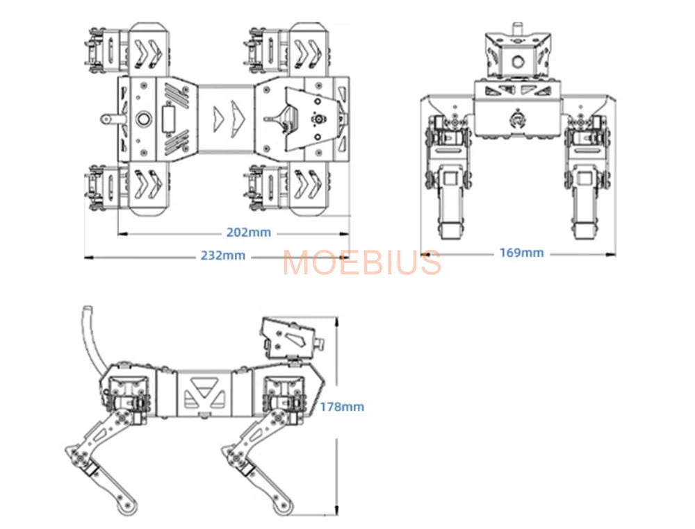 Quadruped Bionic Robot Dog w Ai Vision B-Class