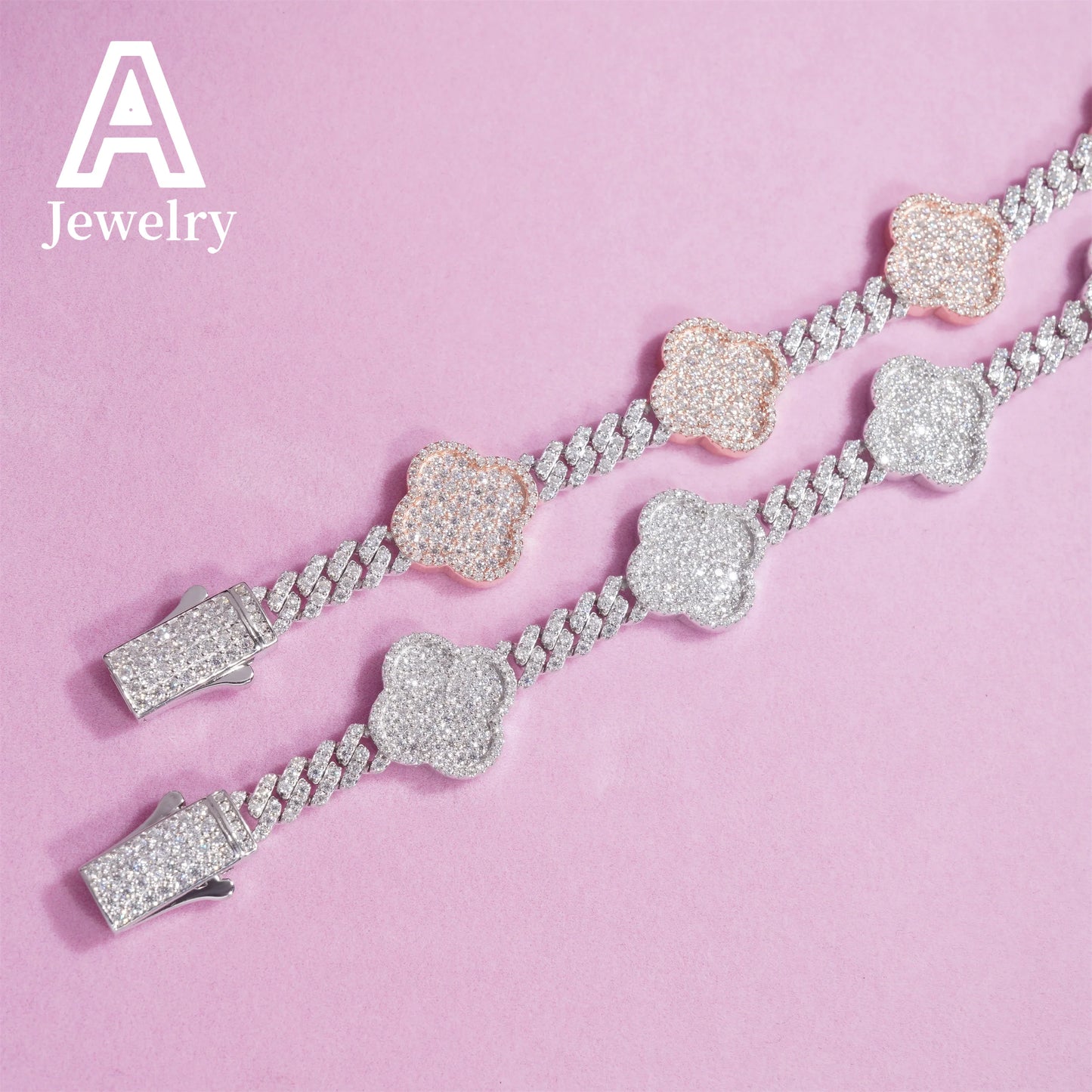 NEW DTA Moissanite Clover Link Bracelet