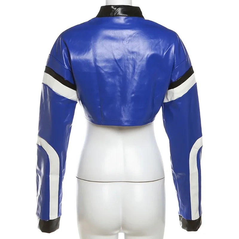 "Big 23" Women's Faux Leather Crop Jacket
