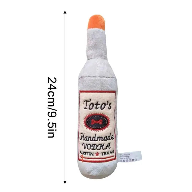 Plush “Toto’s” Wine Bottle Dog Toy