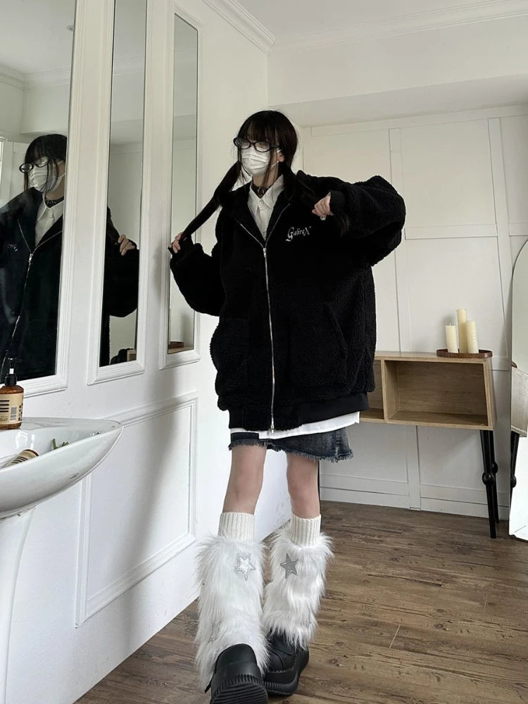 Bonez Wool Thickened Oversized Rabbit Ear Hoodie