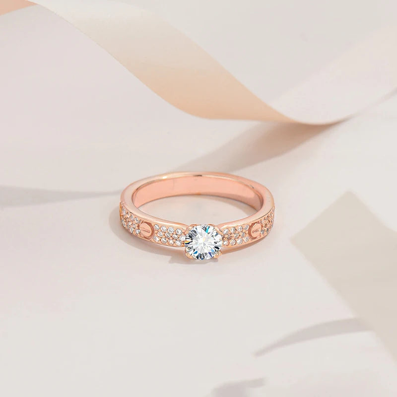 DTA 0.5ct Red/D Color Moissanite Ring