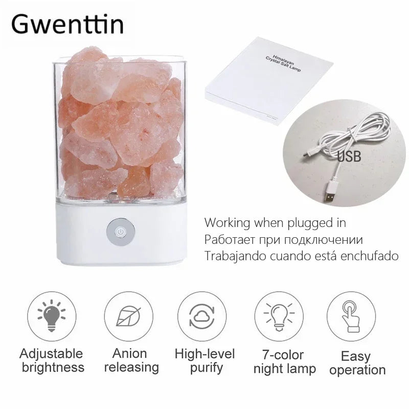 Crystal 3D Himalayan Salt Lamp Led Light