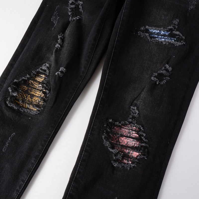 Ripped & Patched Skinny Fit Jeans