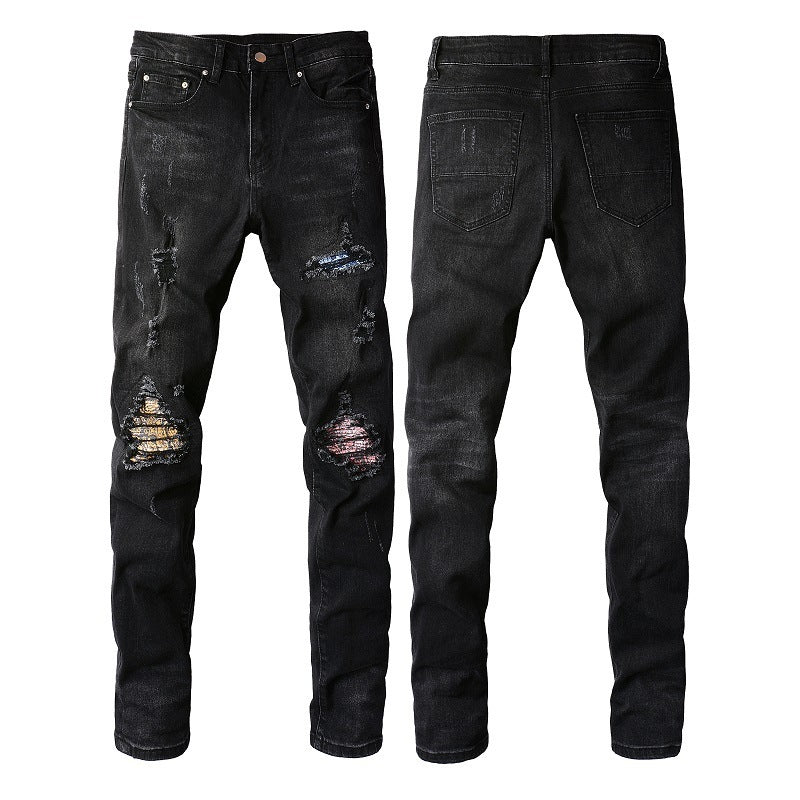 Ripped & Patched Skinny Fit Jeans