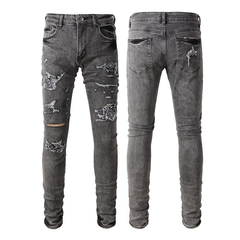 Slot Ripped Slim-fit Jeans