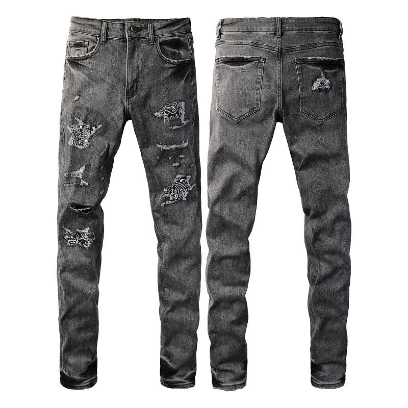 Slot Ripped Slim-fit Jeans