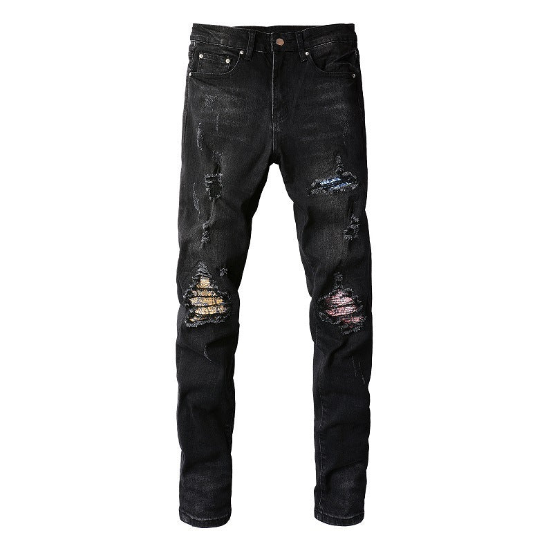 Ripped & Patched Skinny Fit Jeans