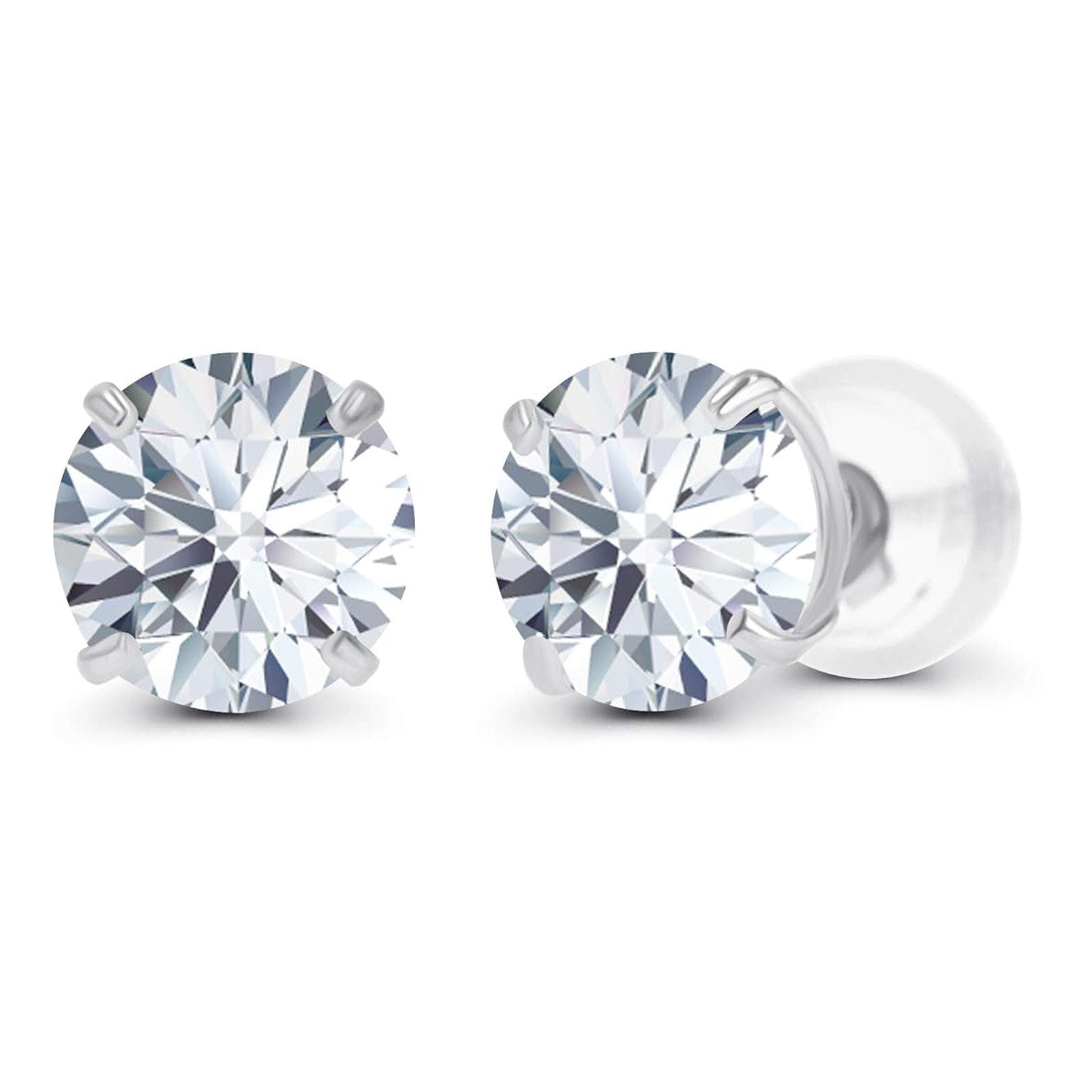 2.50 CTW Moissanite Stud Earrings in 14K White Gold VS Clarity