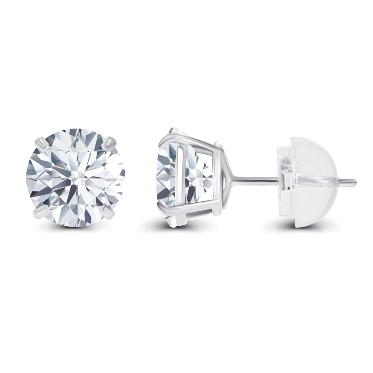 2.50 CTW Moissanite Stud Earrings in 14K White Gold VS Clarity