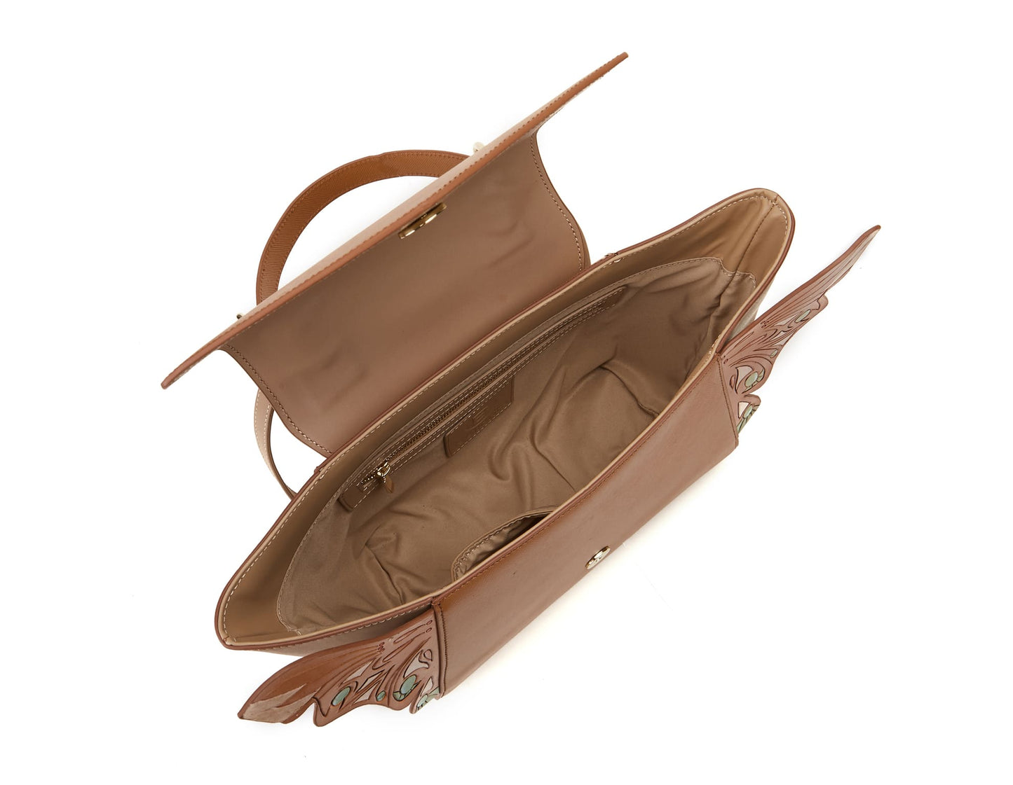 “Seraphim” Dual Winged Brown Purse