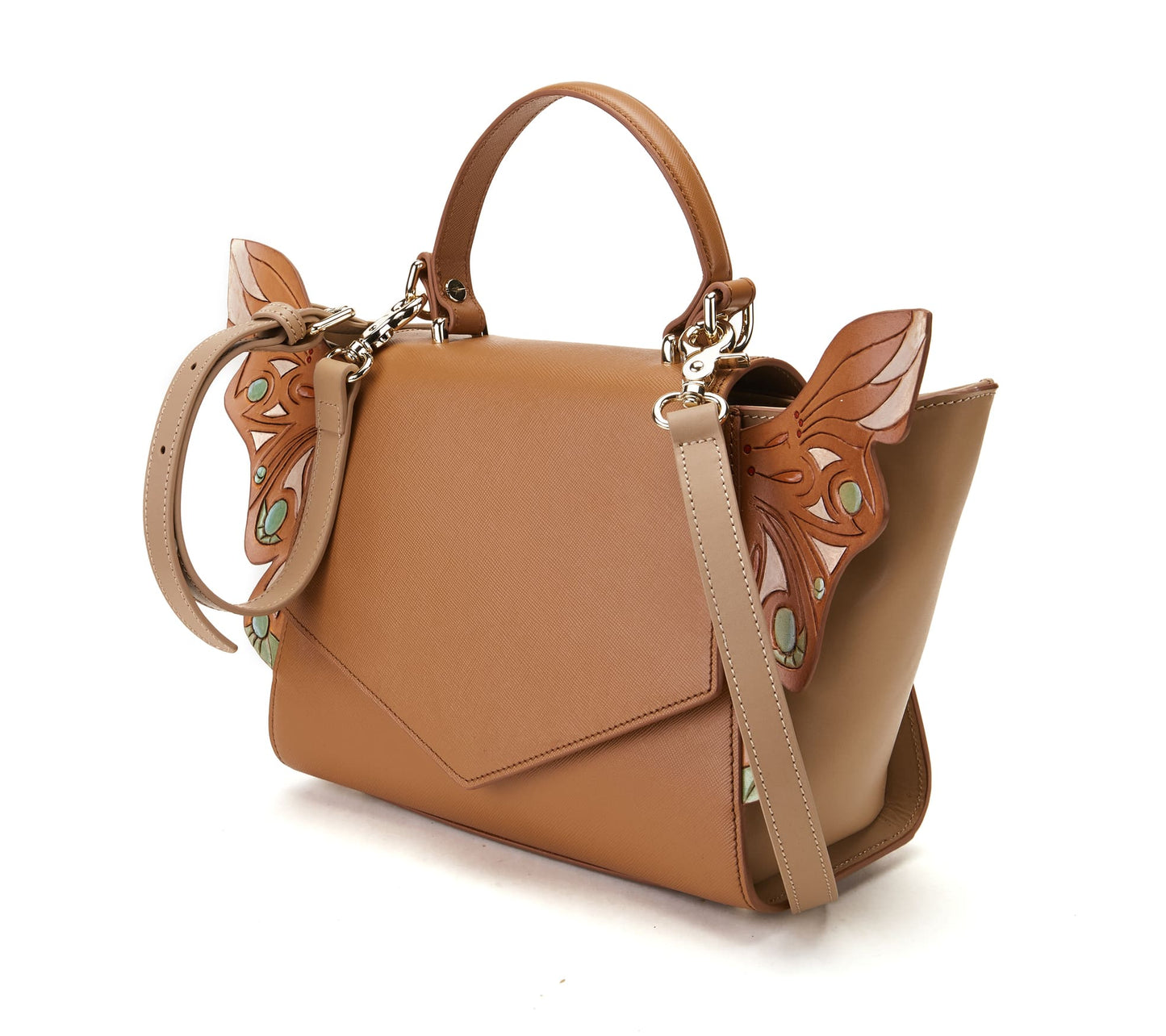 “Seraphim” Dual Winged Brown Purse