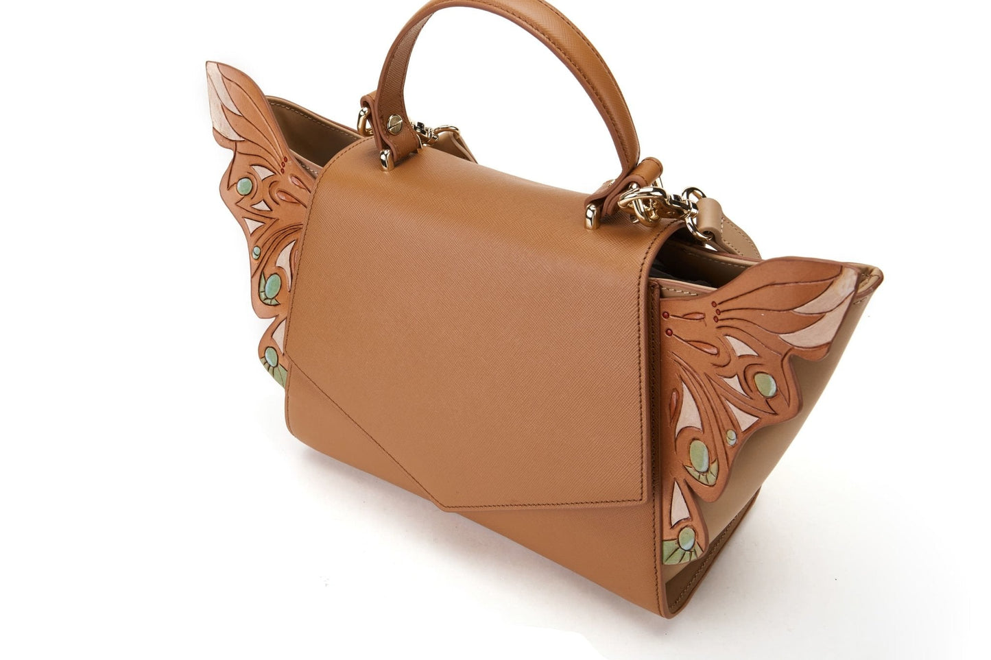 “Seraphim” Dual Winged Brown Purse